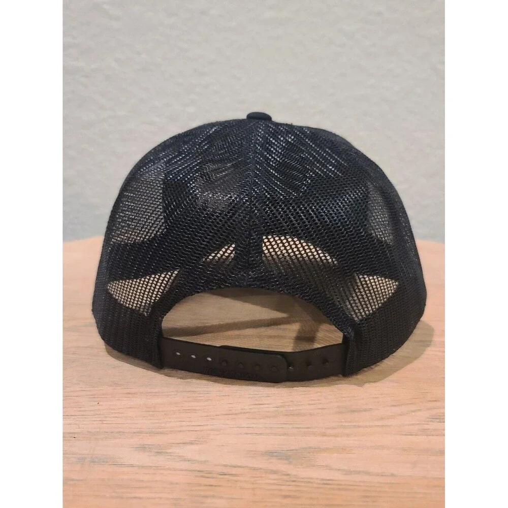 New Punisher Skull Trucker Hat Richardson 115 Black/Black Mesh Snapback  MD/LG